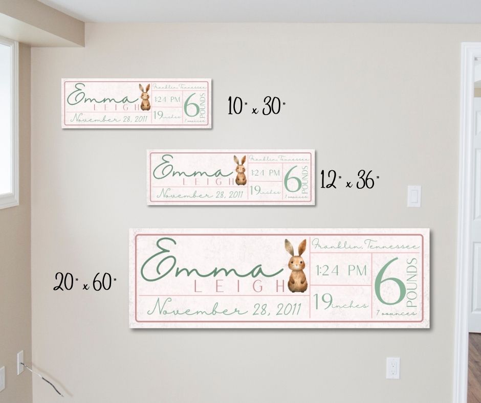 Custom Nursery Wall Art with Woodland Creature