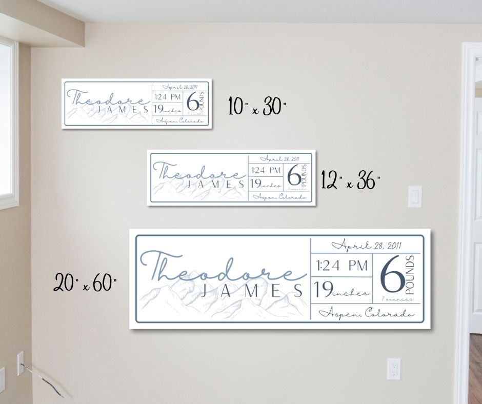 Custom Nursery Wall Art with Mountains