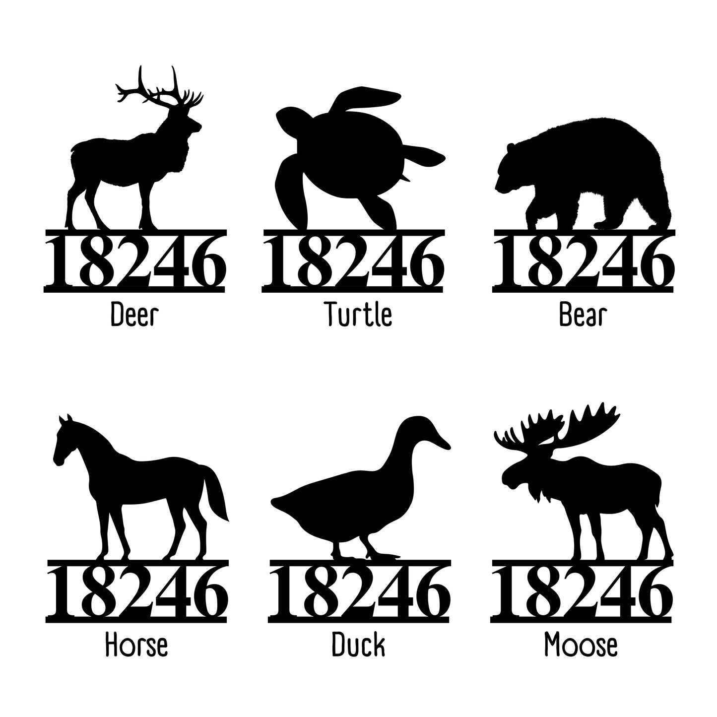 Animal House Number Metal Sign