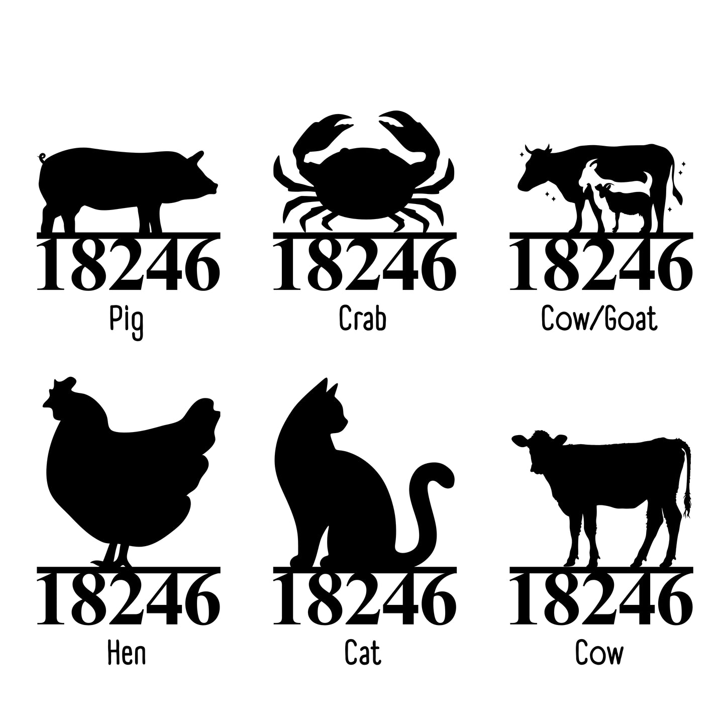 Animal House Number Sign