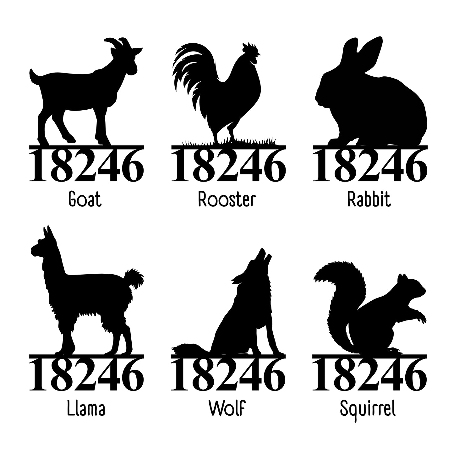 Animal House Number Sign