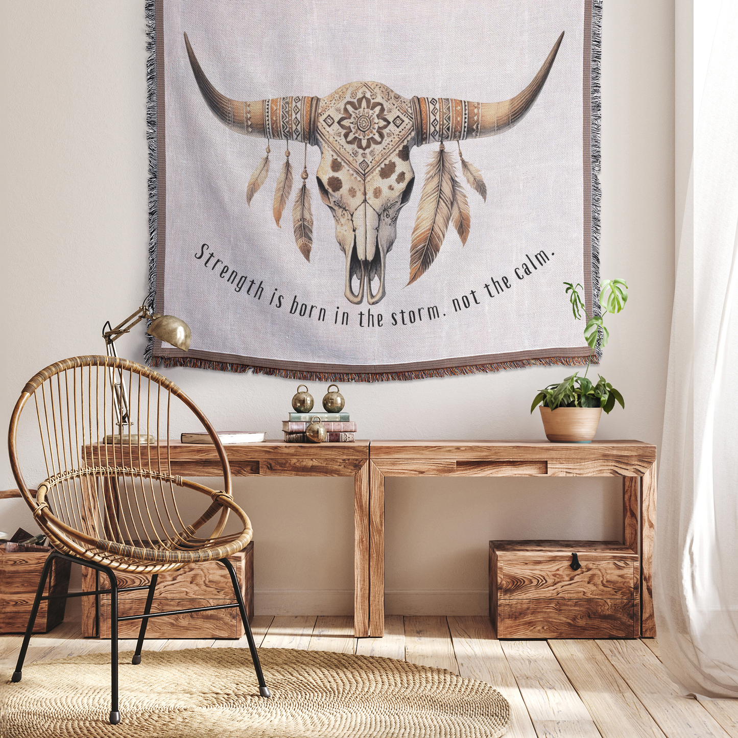 Boho_Aztec_Bull_Skull_-_Woven_Blanket_Tapestry_H_Mockup.png