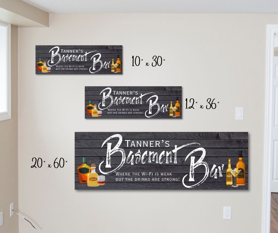 Custom Basement Bar Panoramic Canvas
