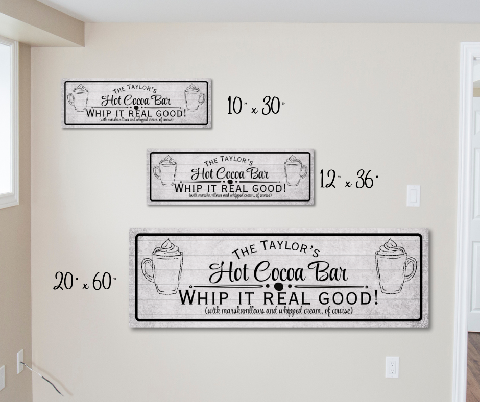 Custom Hot Cocoa Bar Wall Canvas