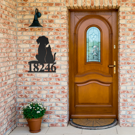 Animal_House_Number_Metal_Sign_Black_Brick_Entrance_Mockup.png
