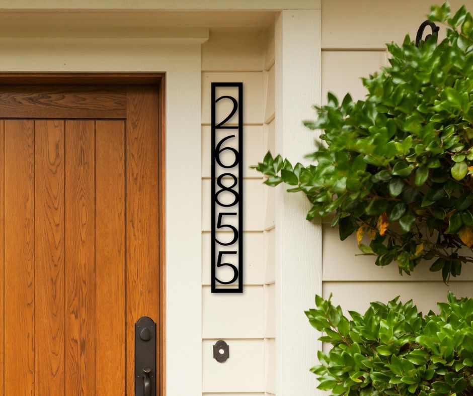 Vertical House Address Metal Sign